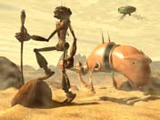"The
 Traveler" This image was created in 3D Studio MAX 2. Author: Tim Wallace.   